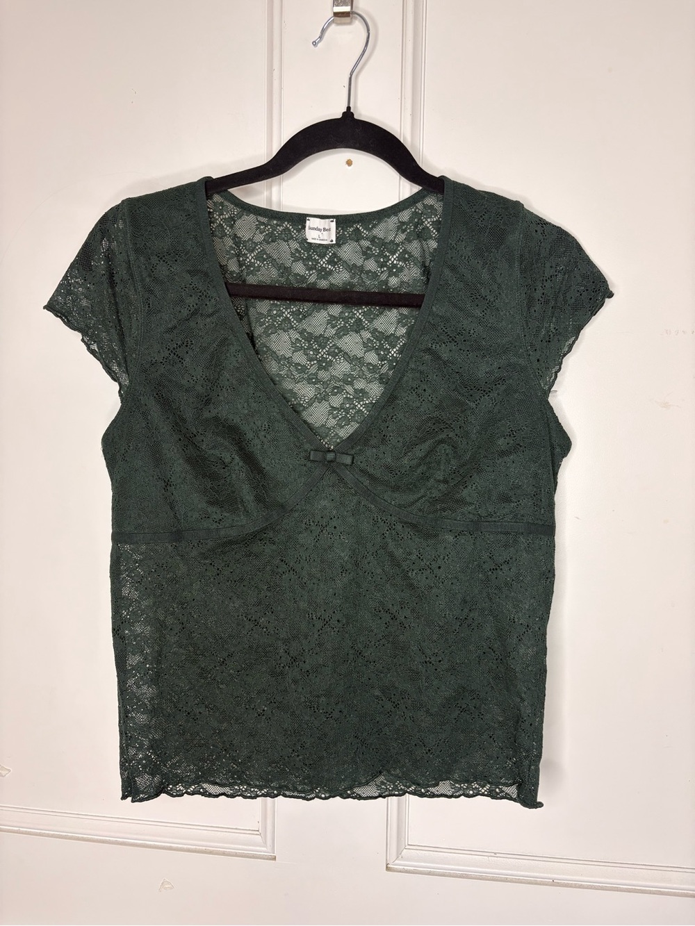 Sunday Best Dark Green Lace top